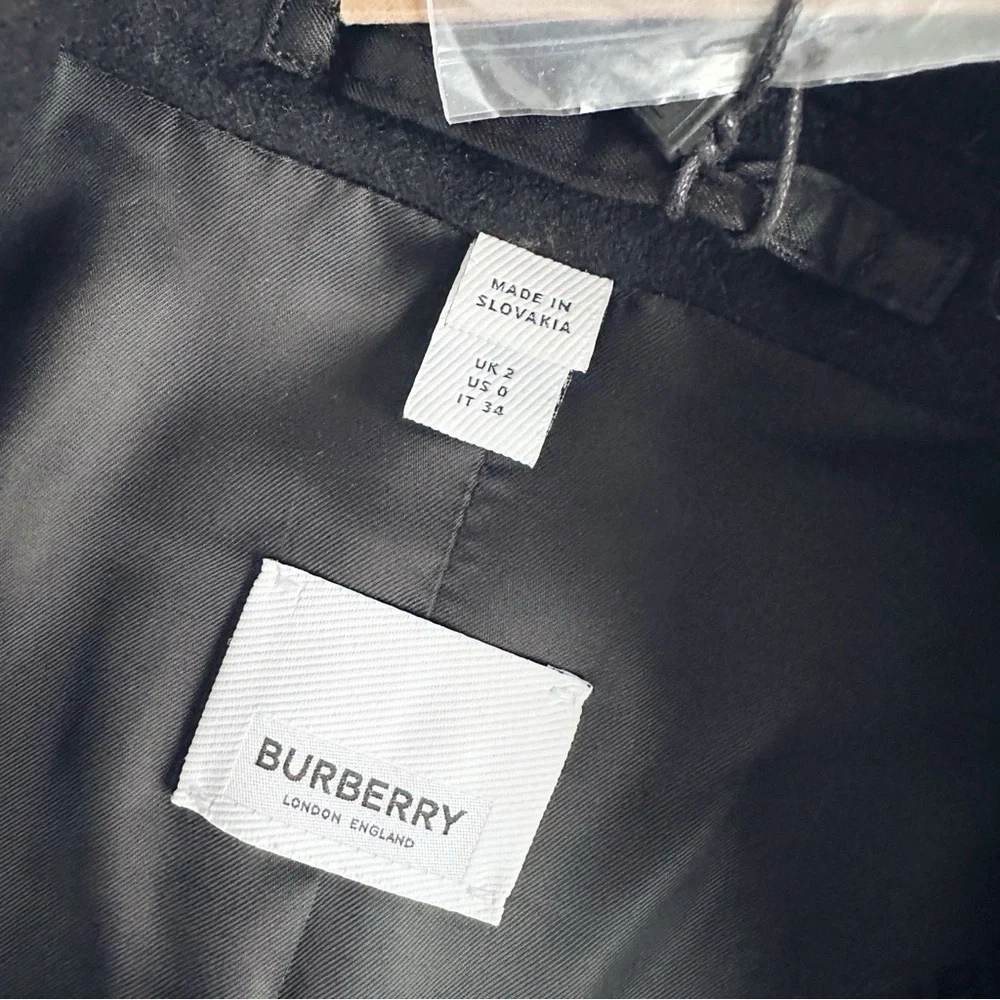 Burberry Bramley Wool & Cashmere Car Coat Women's Blazer Coat Black - Picture 8 of 10